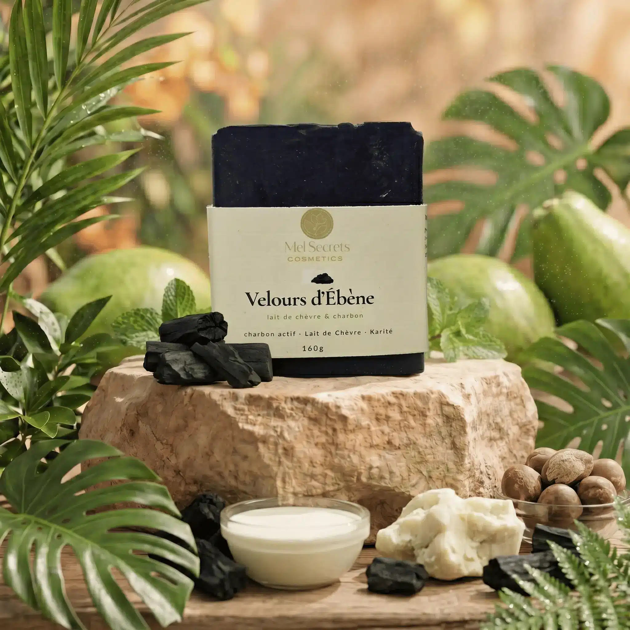 Savon Velours d’Ébène (lait de chèvre & charbon)