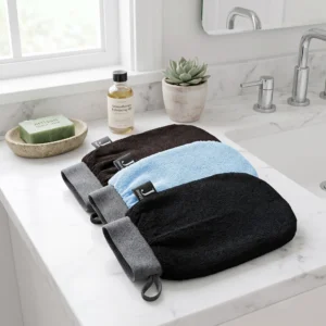 Gant exfoliant de toilette
